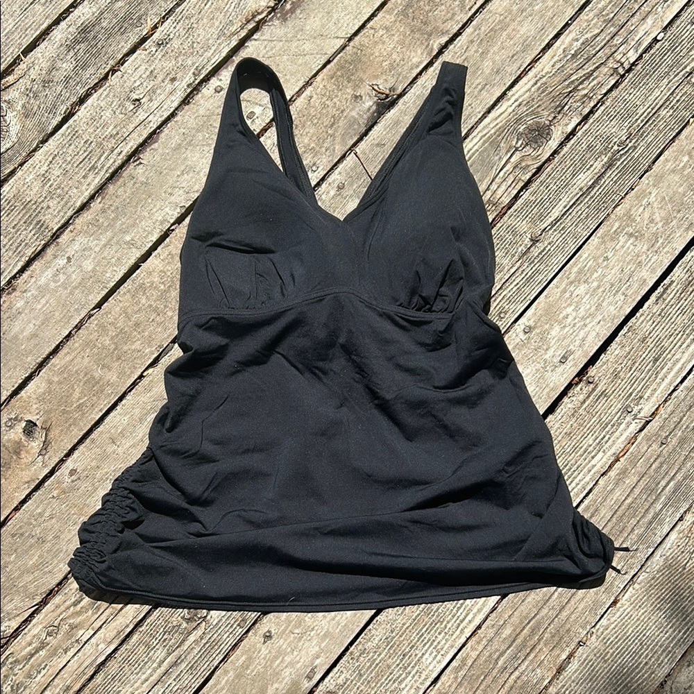 Lands' End Black Nylon swimming tank